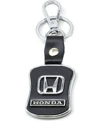 Honda Leather Metal Hook Locking Key Chain