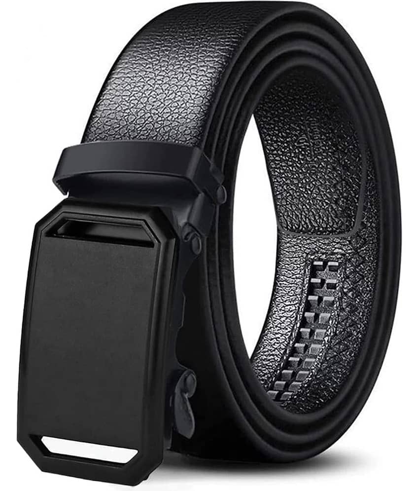 Zacharias - Black Faux Leather Men's Formal Belt ( Pack of 1 )