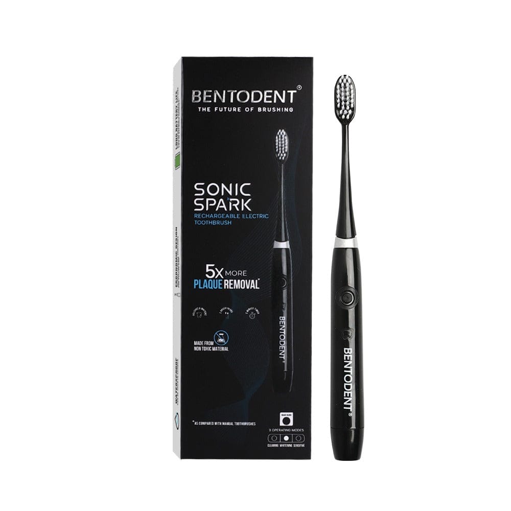 Advanced Rechargeable Electric toothbrush - Sonic Spark With Free Toothpaste Combo 2 and Tongue cleaner (Copy)-Black / Pack of 1