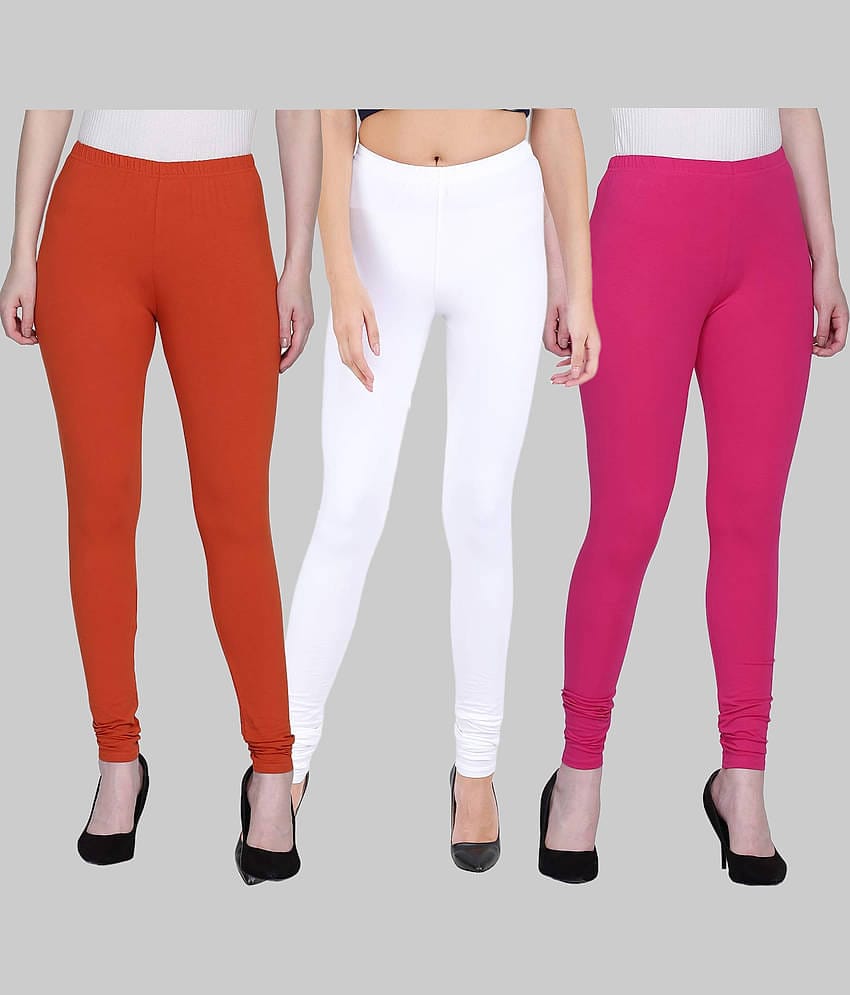 FnMe - Multicolor Cotton Women's Leggings ( Pack of 3 )