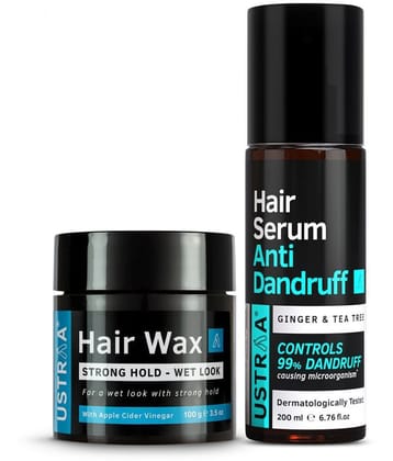 Ustraa Anti Dandruff Hair Serum 200ml & Hari Wax Wet Look 100g