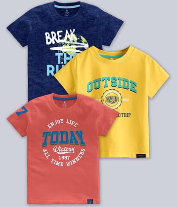 CODEZ Pack of 2 Boys Cotton Blend T-Shirt ( Multi Color )