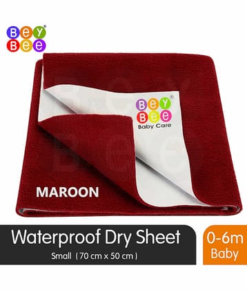 BeyBee Waterproof Baby Dry Sheet (Small (50cm X 70cm), Maroon)