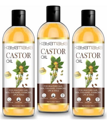Kayamaya Premium Cold Pressed Castor Oil for Skin & Hair Oil 100 mL Pack of 3