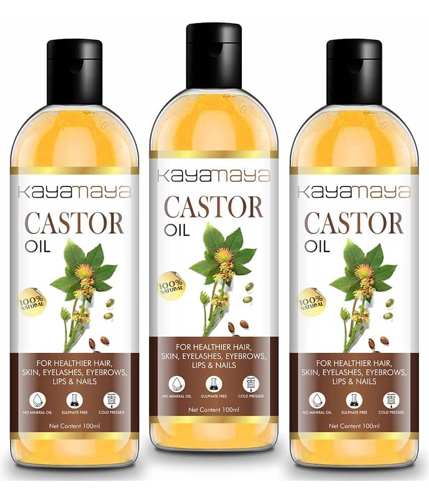 Kayamaya Premium Cold Pressed Castor Oil for Skin & Hair Oil 100 mL Pack of 3