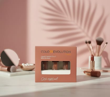 Color Revolution 3 in 1 Mini Liquid Lipstick - Browns - Girls Night Out