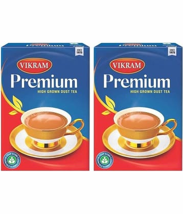 Vikram Premium Dust Tea | High Grown Dust Tea | Blend of Upper Assam's second flush & fully bloomed tea leaves with muscatel taste (250g, Box of 2) - 500g