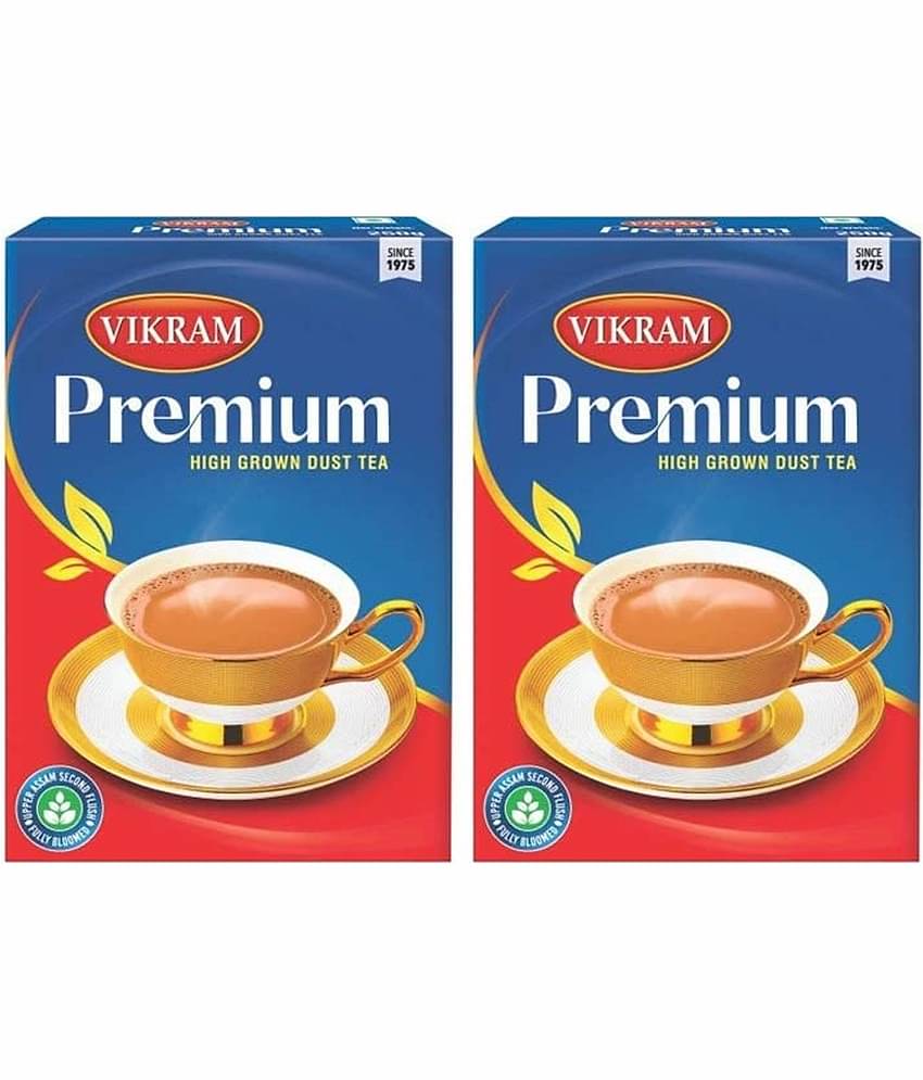 Vikram Premium Dust Tea | High Grown Dust Tea | Blend of Upper Assam's second flush & fully bloomed tea leaves with muscatel taste (250g, Box of 2) - 500g