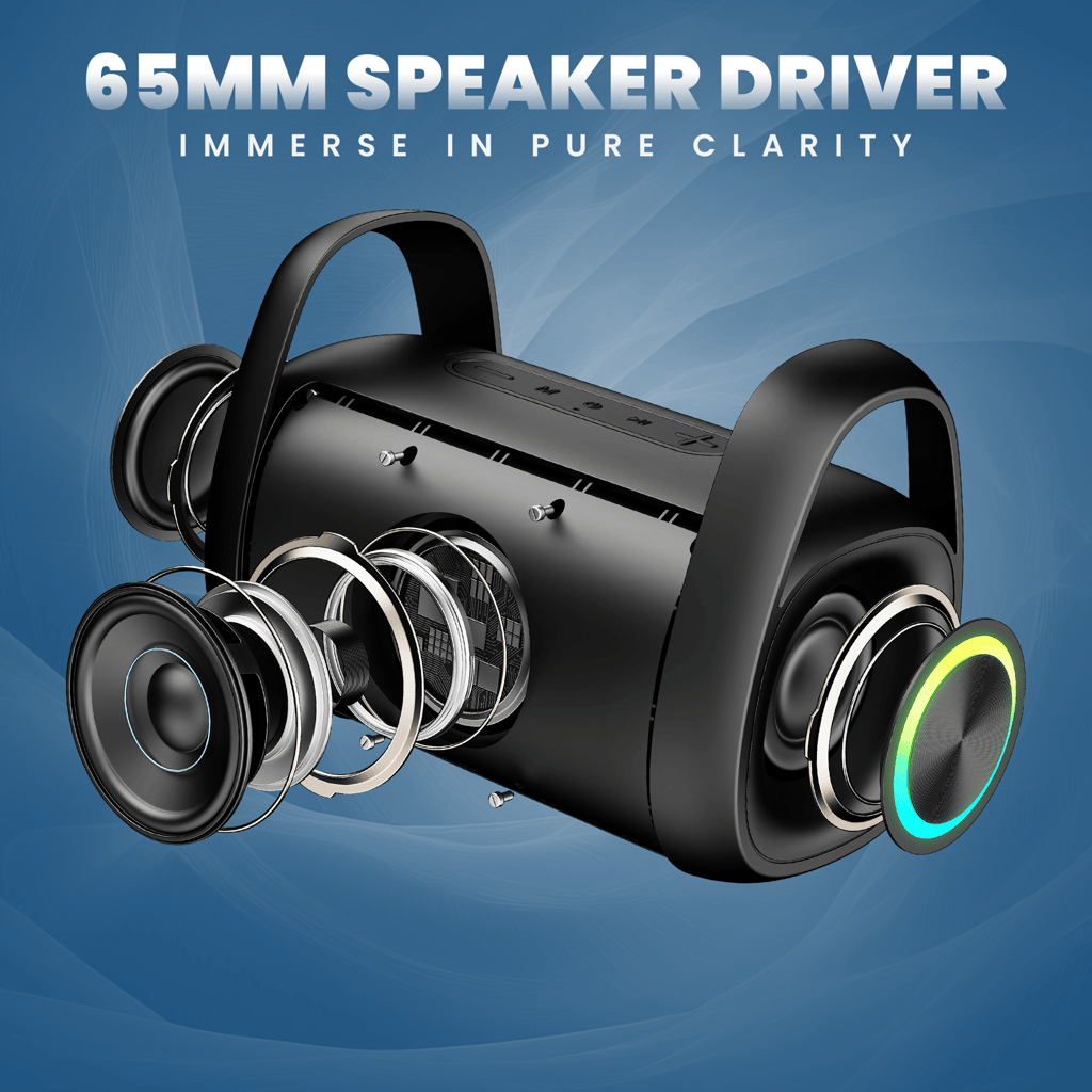 Cellecor CLB-90 STROM | 10 Hr Playtime | BT-v5.3 | 2600mAH | Water Resistant 10 W Bluetooth Speaker-Black