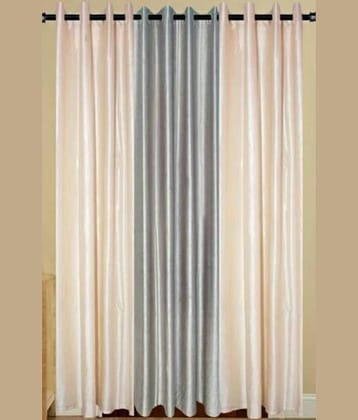 BELLA TRUE Solid SemiTransparent Eyelet Curtain 5 ft ( Pack of 3 )  Multicolor