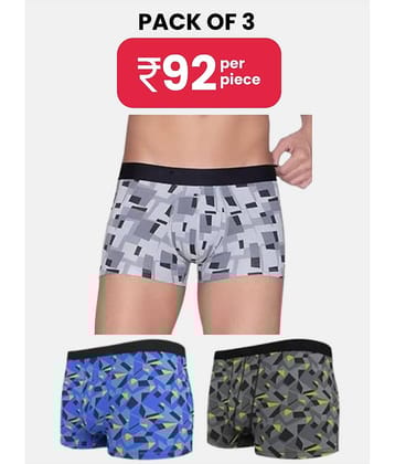 PARYAG HOSIERY Pack of 3 Cotton Blend Trunks For Men's ( Multicolor )