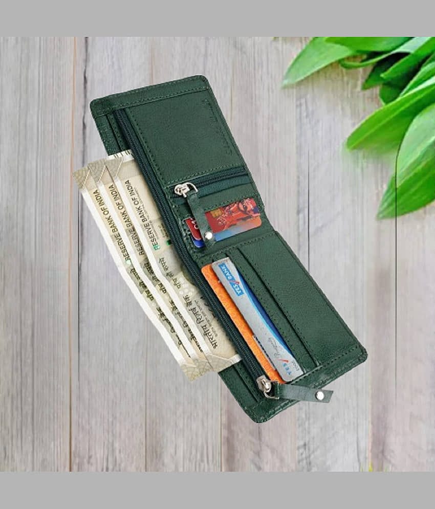 Classic World PU Printed Men's RFID Wallet With 5 Slots For Card ( Green , Pack of 1 )