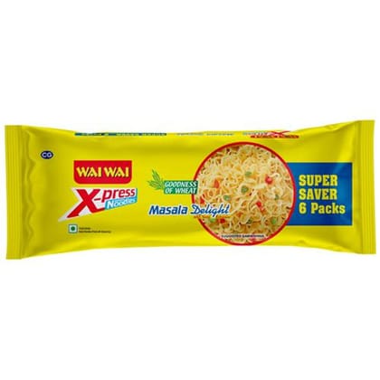 Wai Wai X-Press Noodles - Masala Delight, 6 In 1, 330 g (Pack of 6)
