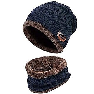 Fashlook Woolen Multicolor Casual Winter Cap