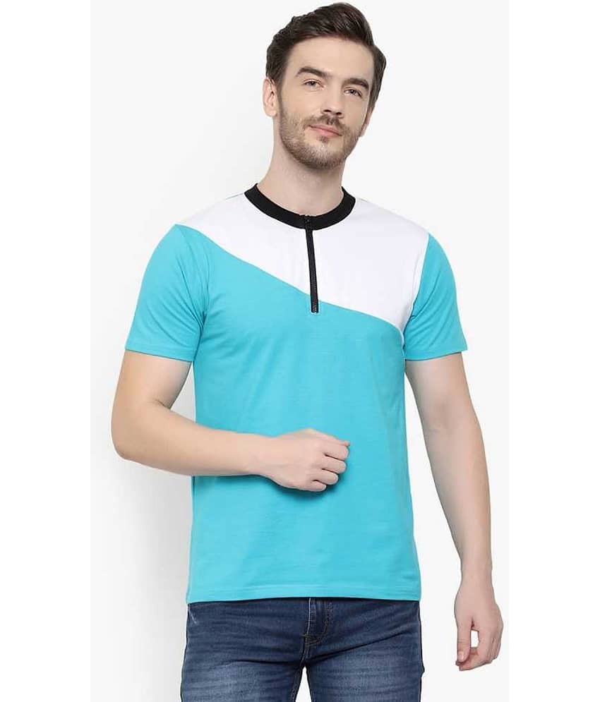 Glito Pack of 1 Cotton Blend Regular Fit Men's T-Shirt ( Blue )