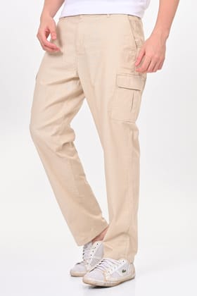 Lily - Cotton Slub Cargo Trouser - Beige-S-30 / BEIGE