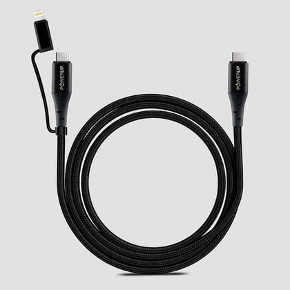POWERUP 2IN1 Cable Type C to Type C | Lightning 1.5 Mtr / 150 cm