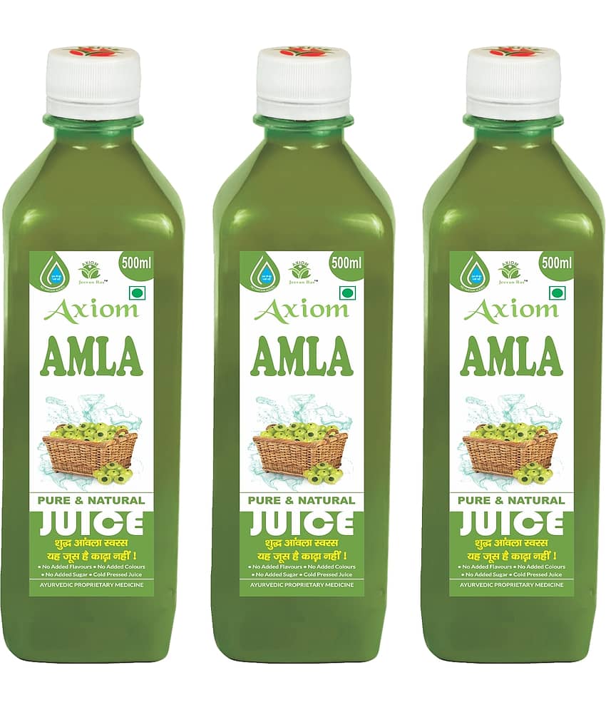 Axiom Amla Juice; 500 ml; Pack of 3 Healthy Hairs | Healthy Eyes | Best Body Tonic | Boost Immunity | Keep Bones Healthy | Control Blood Pressure |