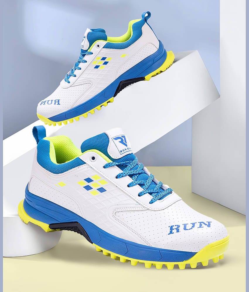 RUN SEVEN Blue Cricket Shoes