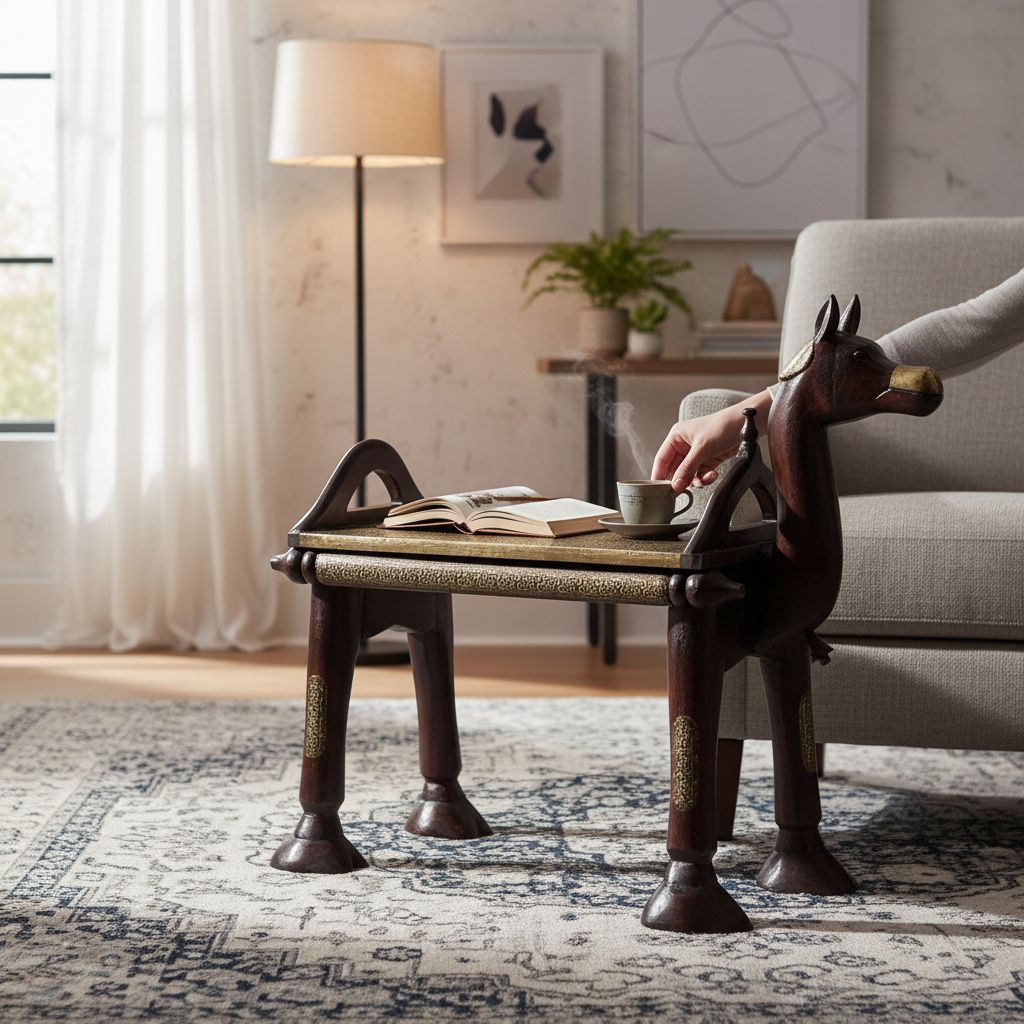 Wooden Camel Shaped Coffee Table-End Table
