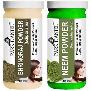 PARK DANIEL Pure & Natural Bhringraj Powder & Neem Powder Combo Pack (200 ml)