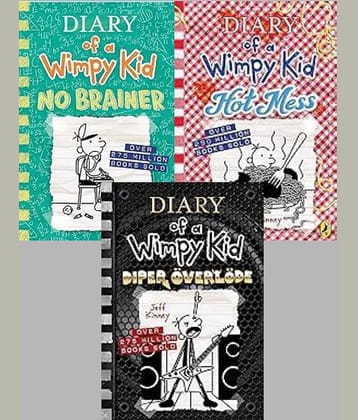 Diary of a Wimpy Kid: No Brainer (Book 18)  + Diary of a Wimpy Kid: Hot Mess (Book 19) + Diary of a Wimpy Kid: Diper Överlöde (Book 17)