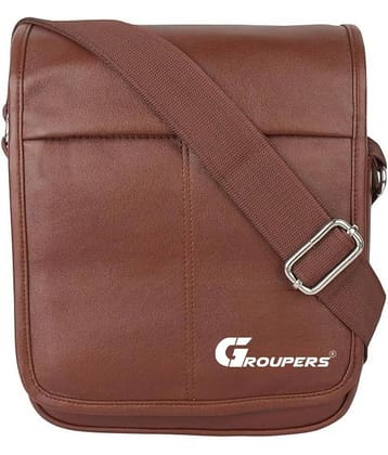 GROUPERS Brown Solid Messenger Bag