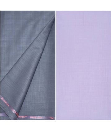 KUNDAN SULZ GWALIOR Purple Cotton Blend Unstitched Shirts & Trousers ( 1 Pant & 1 Shirt Piece )