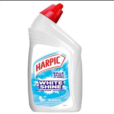 Harpic 1L - Bleach, White and Shine Disinfectant Toilet Cleaner Liquid