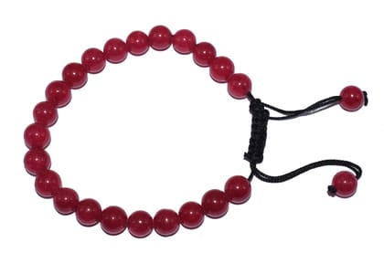 Handmade Adjustable Size Jade Stone Macramé Bracelet: Unique Craftsmanship , 8mm , EVB-037