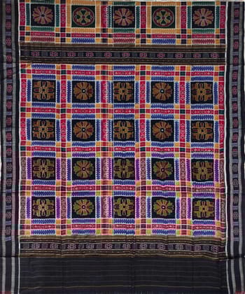 Multi colour handwoven cotton saree