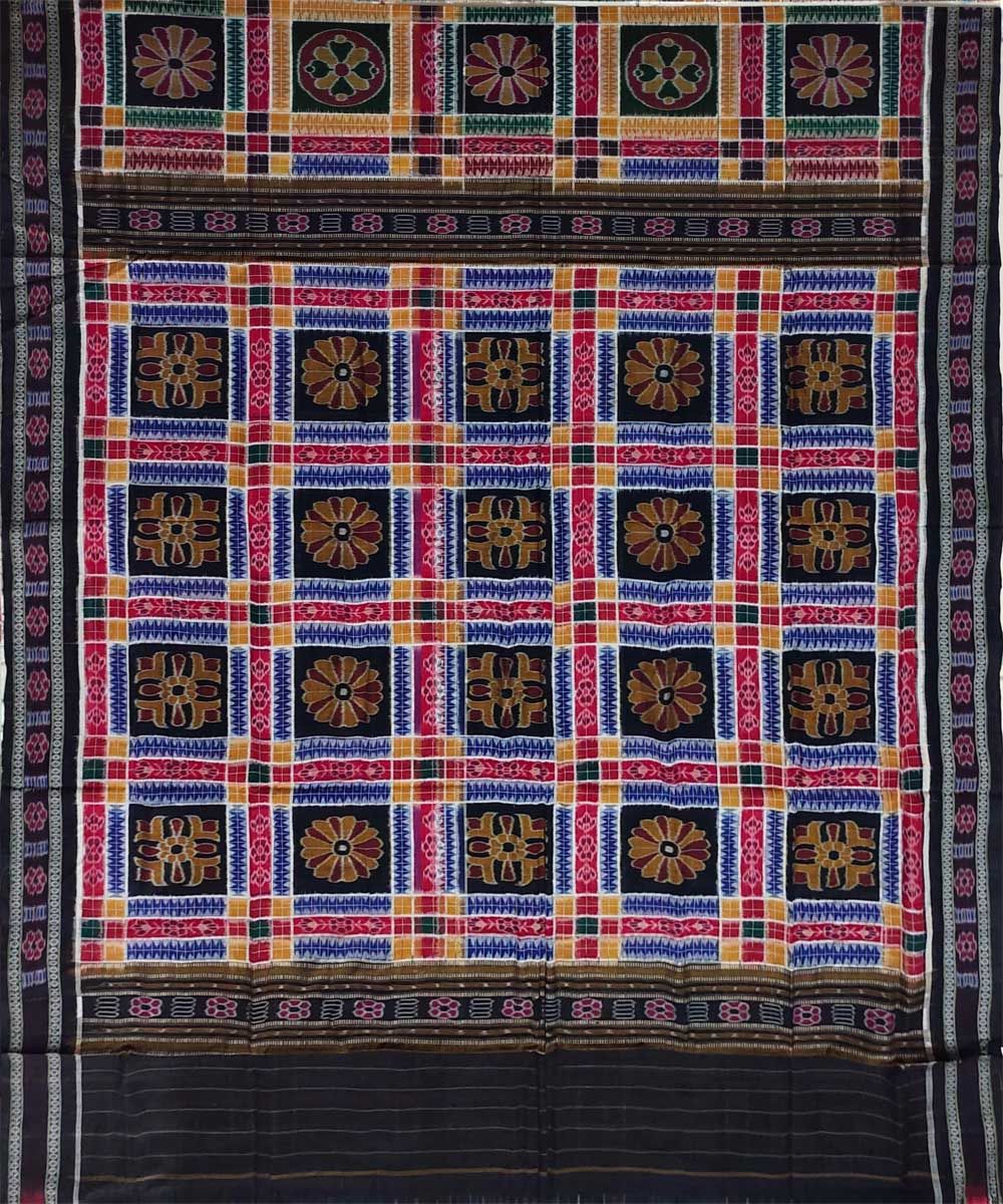 Multi colour handwoven cotton saree