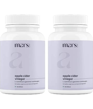 Mars by GHC Apple Cider Vinegar, Garcinia, Guggul | Plant-based Natural Weight Loss Supplement (Pack of 2)