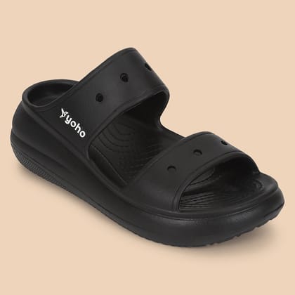 Double Strap Clog Sandals for Women-Classic Black / 5
