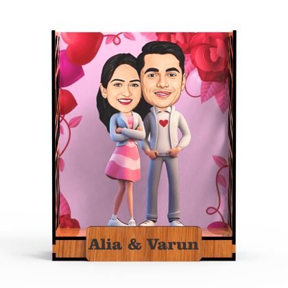 Avataar Studio Personalized Gift for Husband, Wife, Boyfriend, Girlfriend Character Caricature Photo Frame Unique Design Customized Gift for Friends & Family Return Gift (Couple 3 BOX)