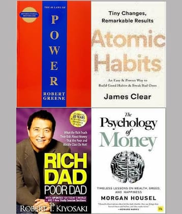 48 Laws Of Power + Atomic Habits + The Psychology of Money + Rich Dad Poor Dad