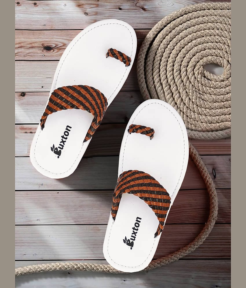 Buxton White Men's Leather Slipper