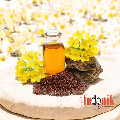 Fudonik Wood Pressed Mustard Oil / Sarson Tel (1L) | Kachi Ghani Pure Extract | Cooking & Massage