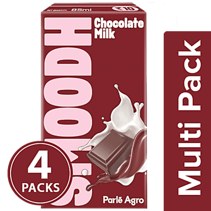 Smoodh Chocolate Milk - Rich Taste & Flavour, High In Calcium & Protein, 4x85 ml Multipack