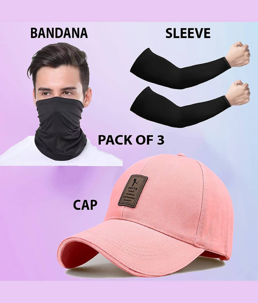 Alamos Pack of 3 Cotton Men's Cap ( Pink )