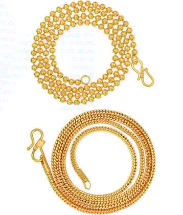 AanyaCentric Combo of 2 Gold Plated 28inches Long Fashion Chain