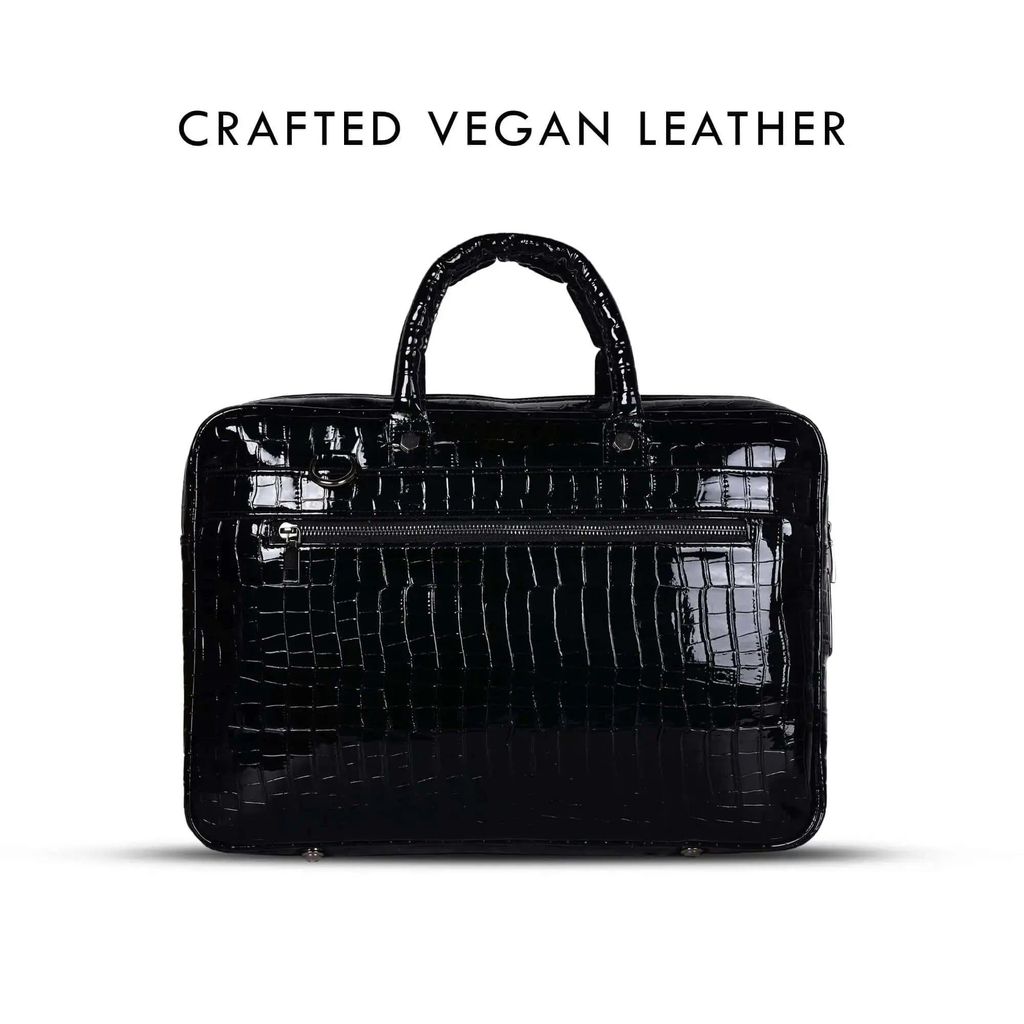 Croc-Textured Fingerlock Smart Laptop Bag