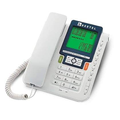 Beetel M71N Caller ID Landline,DTMF/FSK Compatible, 16 Digit LCD, Two Way Speaker phone, Music On Hold, In-use LED, 8 One Touch Memories, 30 Incoming/15 Outgoing calls Memory, 16 Ring Melodies (White)