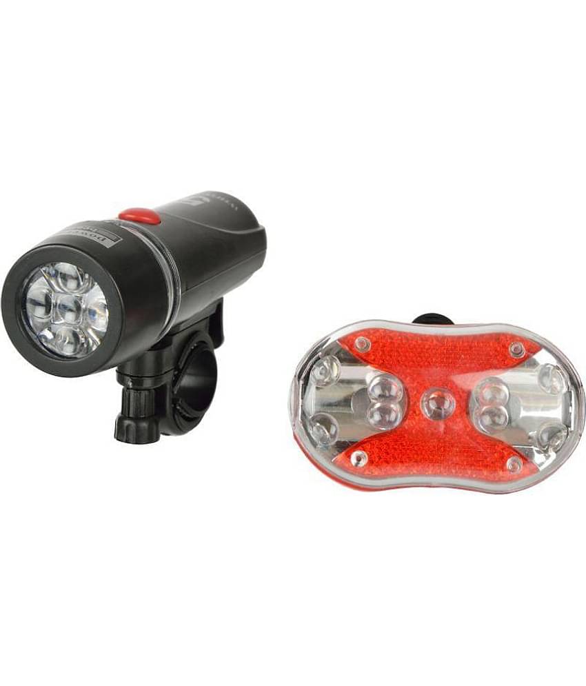 DarkHorse  Imported CE Standard Bicycle 9 LED 2 Mode Front Light & 9 LED 7 Mode Rear Light Combo, Black & Red