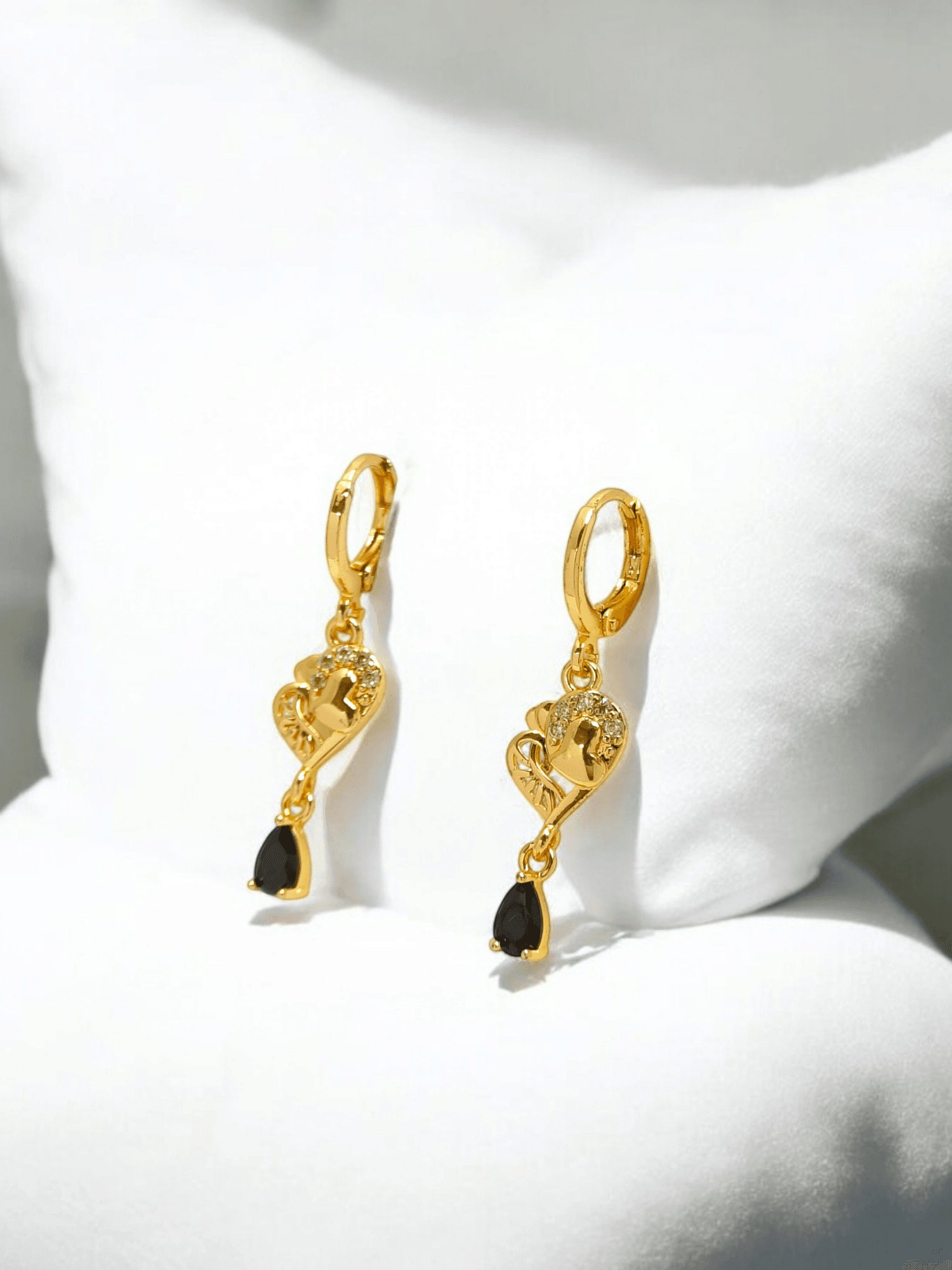 Gold-Plated Heart Earrings