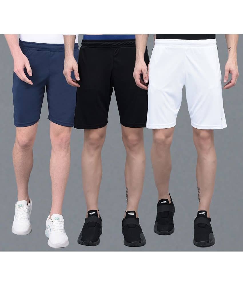 Force NXT Multi Polyester Men's Gym Shorts ( Pack of 3 )