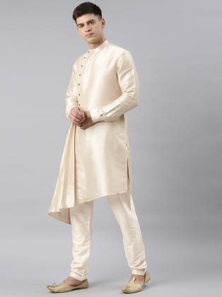 Light beige Drape Kurta Set-Made To Measure / Kurta Churidaar Set