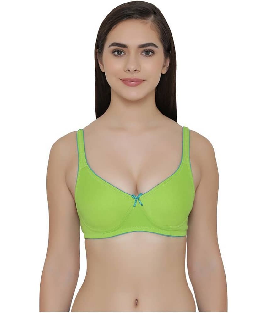 Clovia Cotton Non Padded Women's T-Shirt Bra ( Green )