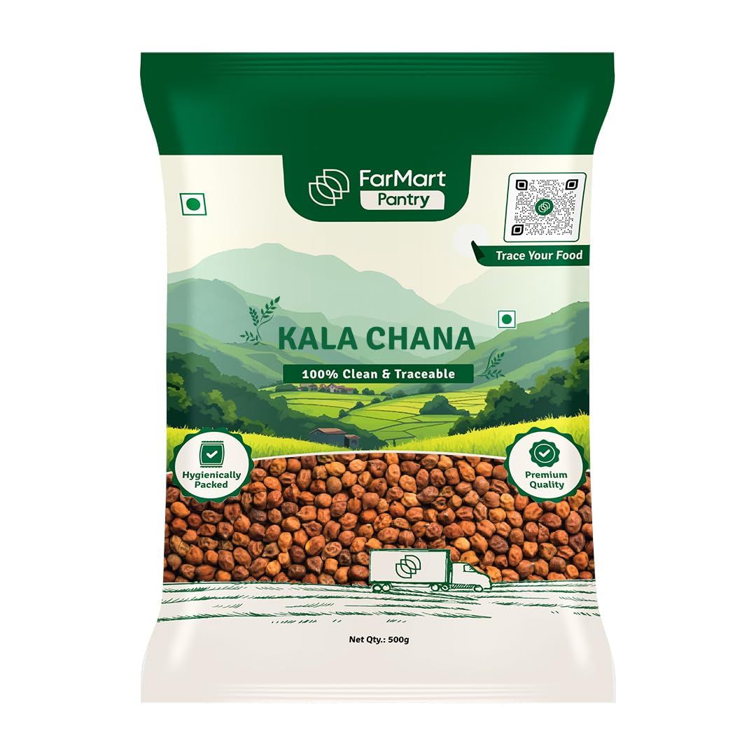 FarMart Pantry Kala Chana (500 g) | Protein & Fiber-Rich | Ideal for Curries, Chaat & Healthy Cooking