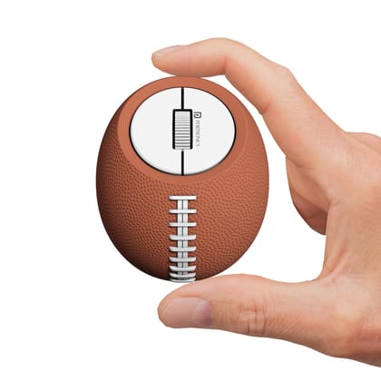 Portronics ToadPlay Rugby Mini Wireless Bluetooth Mouse with Dual Wireless Connectivity (BT plus 2.4 GHz), Rechargeable Battery, Noise-Free Clicking, Multi-Device Pair, Adjust Sensitivity (Brown)